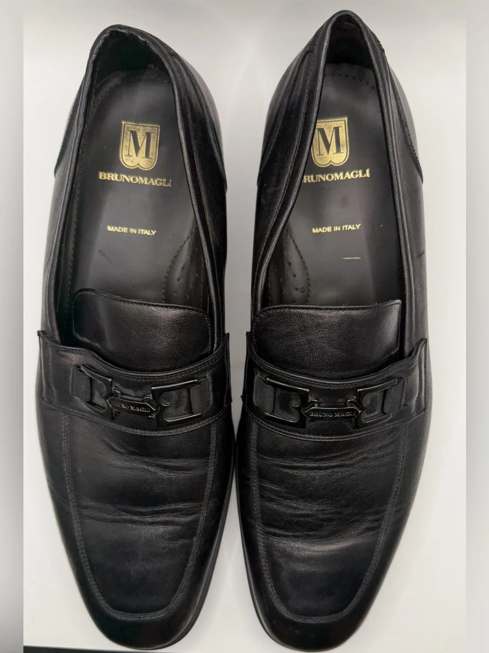 Bruno Magli Black Leather Bit-Detail Loafers